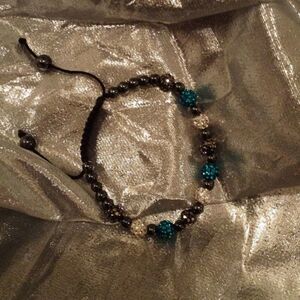 Turquoise, white and grey bracelet